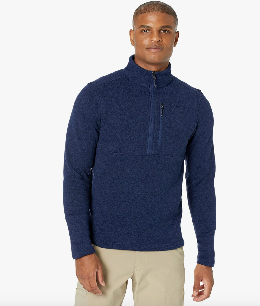 Marmot Drop Line 1/2 Zip Fleece Navy Blue Large